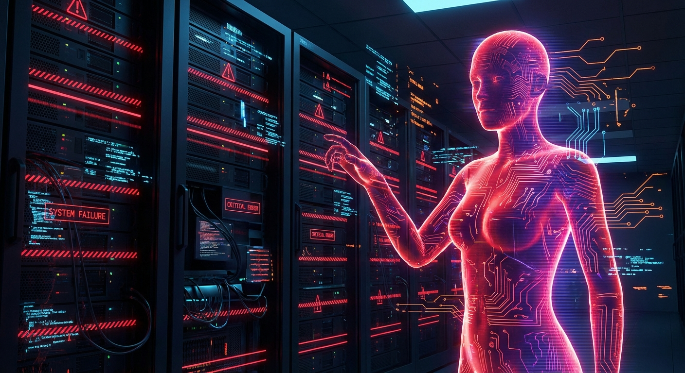 AI agent infrastructure incident - abstract visualization of autonomous systems and production risk